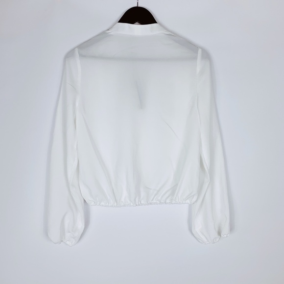 Bobi BLACK Revolve Blouse Date Night Chiffon Wrap - Picture 5 of 6